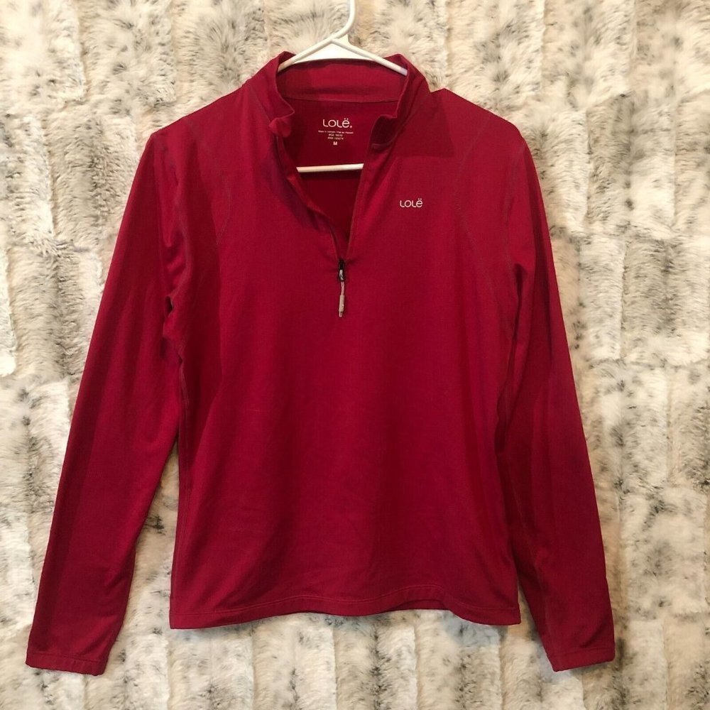 Lole Women Pullover Pink 1/4 Zip Sweatshirt Sz M